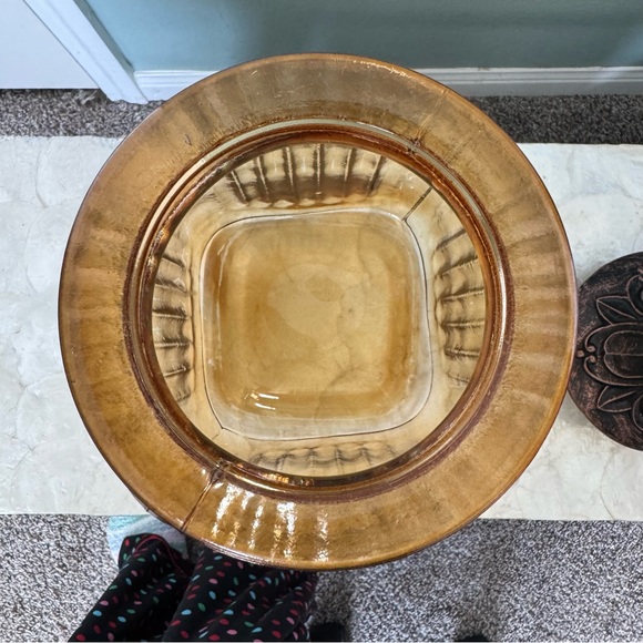 Amber Glass Jar with Ornate Lid - Picture 5 of 7